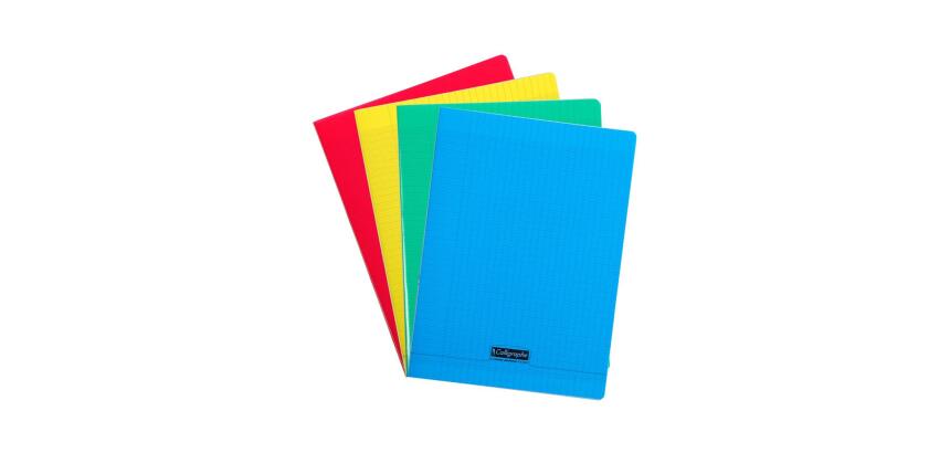 Cahier piqué 8000 POLYPRO 24x32 cm 96 pages grands carreaux 90 g - Assortis