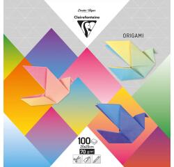 ORIGAMI, Pochette de 100 feuilles 70g/m2 au format 20x20cm - Multicolore