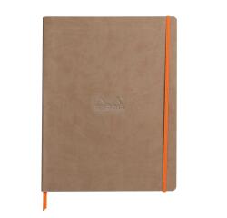 Rhodiarama cahier souple A4+ 160 pages ligné papier ivoire 90g - Taupe