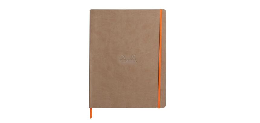 Rhodiarama cahier souple A4+ 160 pages ligné papier ivoire 90g - Taupe