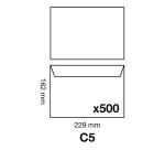 Boite de 500 Enveloppes Blanches C5-162x229mm - Auto-Adhésives - 90g/m2 - Blanc