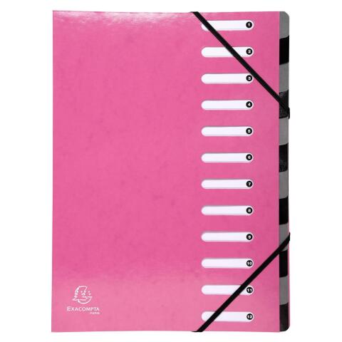 Clasificadores Harmonika ® lomo extensible Iderama ® Con gomas y ventanas troqueladas. - Tamaño: 24,5x32 cm para: A4 - Rosa