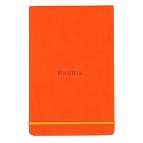 Rhodiarama Webnotepad rembordé rigide 9x14 cm 192 pages ligné microperforé papier ivoire 90g fermeture élastique - Tangerine
