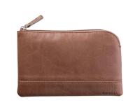 Rhodiarama pochette zippée en simili cuir - taille S (11x17 cm) - Chocolat