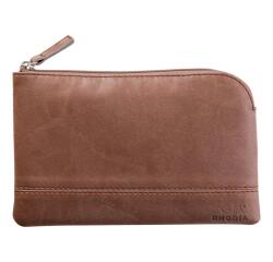Rhodiarama pochette zippée en simili cuir - taille S (11x17 cm) - Chocolat