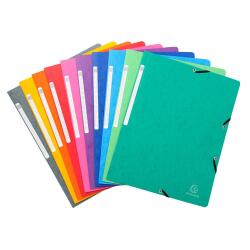 Elasticated folder without flap 400gsm hard glazed mottled premium pressboard- A4 size - Assorted colours