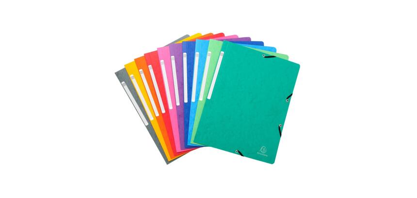 Chemise à élastique sans rabat carte lustrée 400gm2 - A4 - Couleurs assorties