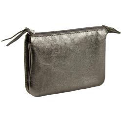 CUIRISÉ Petite Pochette 2 compartiments 13x9 cm - Graphite