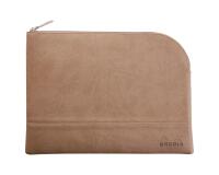 Rhodiarama pochette zippée en simili cuir - taille L (21x28 cm) - Taupe