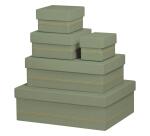 Rhodiarama set 5 boîtes gigognes simili cuir italien 44x34x16 cm - Céladon