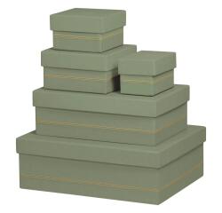 Rhodiarama set 5 boîtes gigognes simili cuir italien 44x34x16 cm