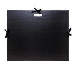 Carpetas de dibujo barnizada negro con cierre de gomas elástica y asa integrada - 59x72 cm para archivar 50x65 cm - Lomo de tela: 3 cm - KRAFT - Negro