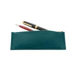 Trousse stylo en cuir, petit modèle - Vert émeraude