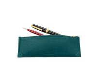 Trousse stylo en cuir, petit modèle - Vert émeraude