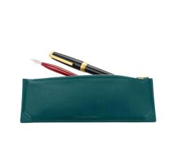 Trousse stylo en cuir, petit modèle - Vert émeraude