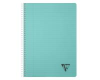 Cahier reliure intégrale Linicolor ESSENCE A4 180 pages ligné + marge couverture plastique polypropyène rainuré - Bleu lagon