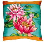 Coussin 100% soie - 40x40cm Flora - Blanc
