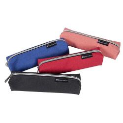 PU WOOD square pencil case - Assorted colours