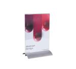 Porte-visuel vertical pied aluminium A4 - Cristal
