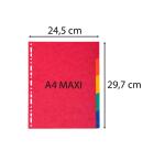 Intercalaires en véritable carte lustrée souple 225g/m2 FSC® avec 5 onglets neutres - Couleurs assorties