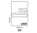 Enveloppe Clairefontaine 80 g/m² blanche à fenêtre papier cristal avec bande de protection - Boite de 500