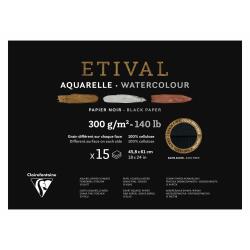 Etival Noir bloc collé 1 côté 15F 45,8x61cm 300g double grain