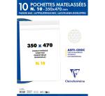 Paquet de 10 Pochettes Blanches Matelassées de Film à Bulles 350x470 mm - Auto-adhésives - Blanc