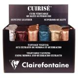 CUIRISÉ - Présentoir 24 trousses rondes en 5 couleurs assorties. - Assortis