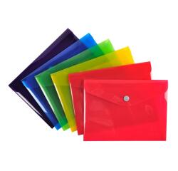 Exacompta Iderama PP Press-Stud Pocket Envelope, B6 - Assorted colours