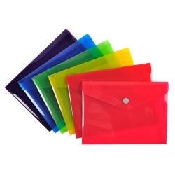 Exacompta Iderama PP Press-Stud Pocket Envelope, B6 - Assorted colours