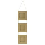Set de 3 cadres reliés carré 8x8cm - Kraft