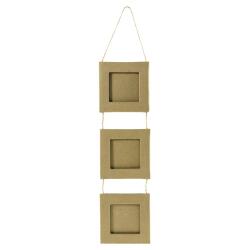 Set de 3 cadres reliés carré 8x8cm - Kraft
