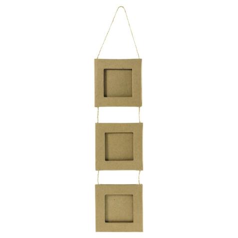 Set de 3 cadres reliés carré 8x8cm - Kraft