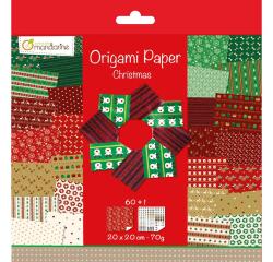 Origami Paper Christmas, 20 x 20 cm, 60F, 70g - Multicolore