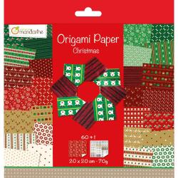 Origami Paper Christmas, 20 x 20 cm, 60F, 70g - Multicolore