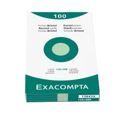 Étui de 100 fiches - bristol ligné non perforé 125x200mm