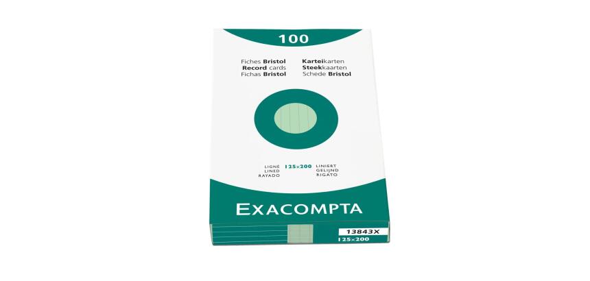Étui de 100 fiches - bristol ligné non perforé 125x200mm