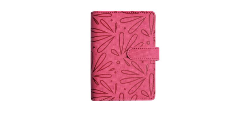 Organiseur Exatime 14 Floralie 11 x 14.5 cm Semainier Septembre 2025 à Décembre 2026 -16 Mois - Fuchsia