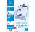 Bloc exacompta pochettes perforees detachables lisse   11 trous 55 microns 210x297   mm 50 unites