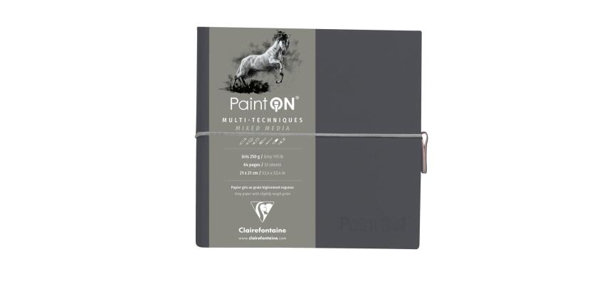 PaintON Gris carnet cousu 32F 19x19cm 250g - Gris