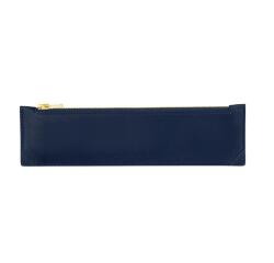 Trousse stylo en cuir, petit modèle - Bleu marine