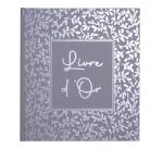 Livre d'or 140 pages tranche argent AutentiK - Bleu gris