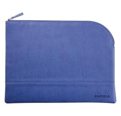 Rhodiarama pochette zippée en simili cuir - taille L (21x28 cm) - Saphir