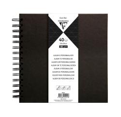 Album à personnaliser de 40 feuilles 185g/m2 au format 20x20cm - Noir