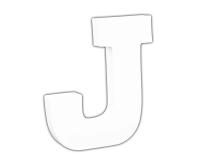 Petite lettre J 12cm - Blanc