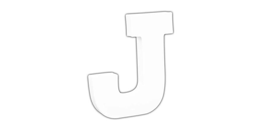 Petite lettre J 12cm - Blanc