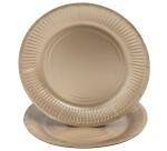 10 Assiettes en carton rondes, 23 cm - Or