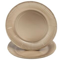Platos de cartón sin plástico - Ø 23 cm - Festivo - Oro