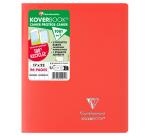Cahier piqué Koverbook 17x22 cm 96 pages grands carreaux couverture polypropylène opaque 100% recyclé - Assortis