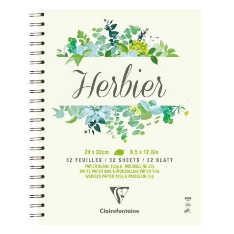 Herbier carnet spiralé 32F 24x32cm 180g